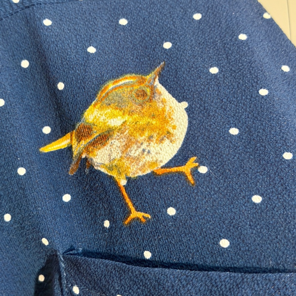 Retro dress with bird print, Monteau Los Angeles XL - Picture 4 of 12